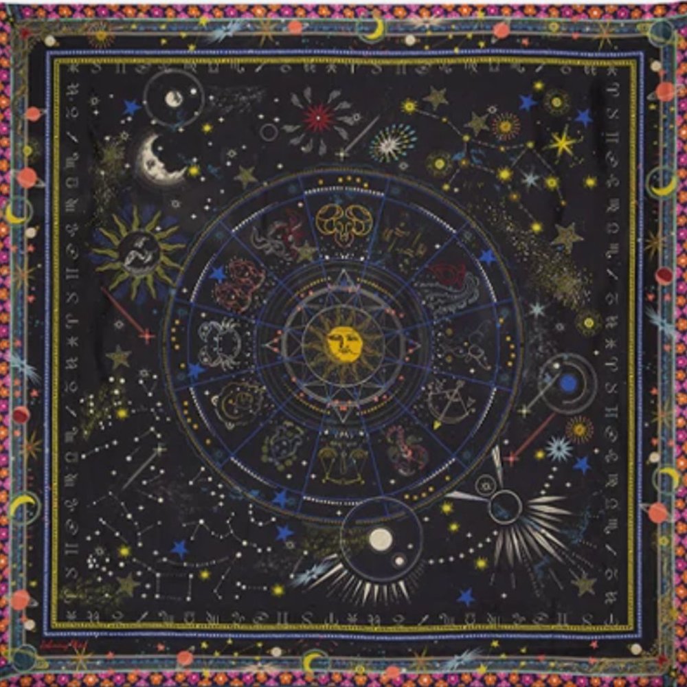 Johnny Was Cosmic Celestin Galaxy Large Silk Scarf - NEW IN BOX - Unopened